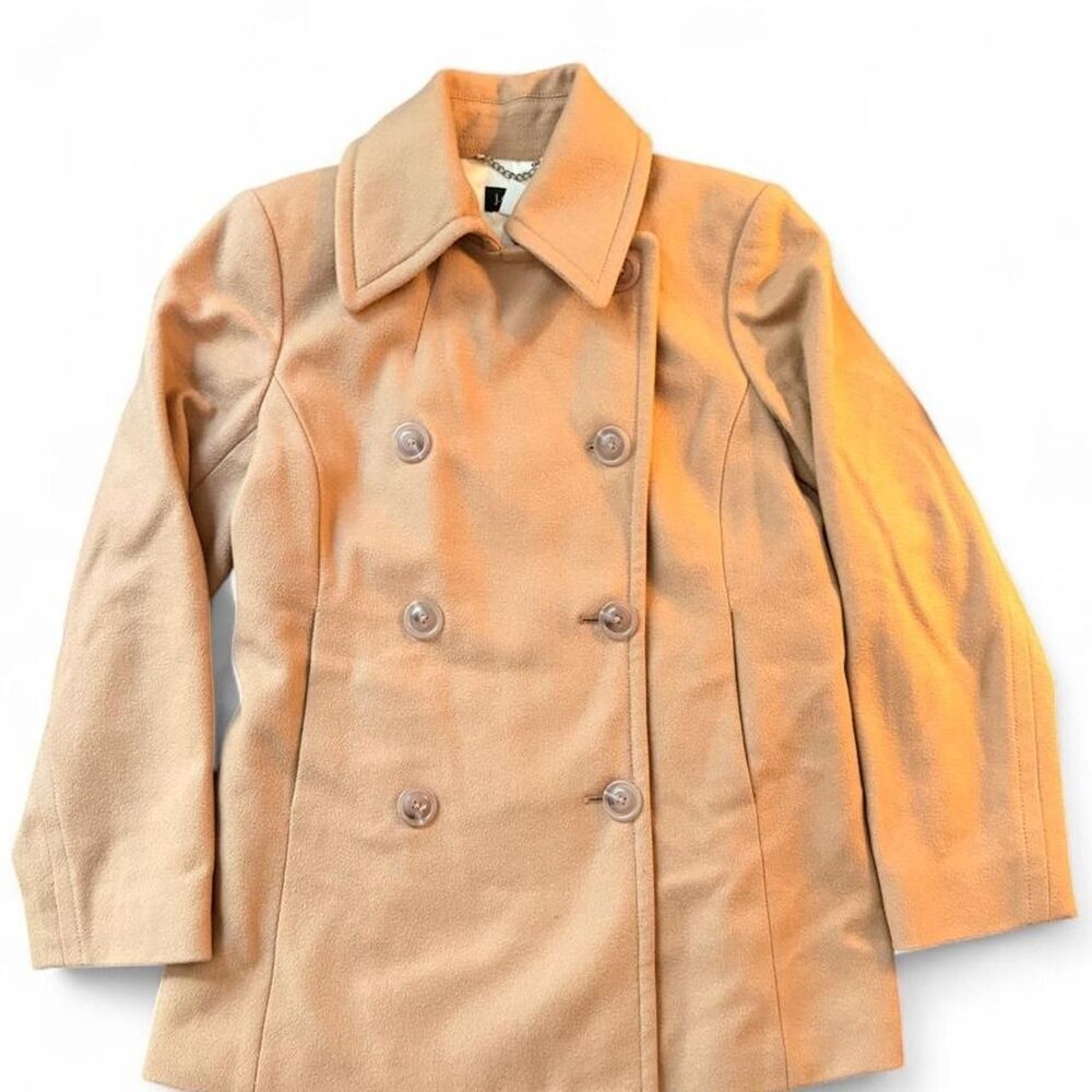 J.Crew Camel Wool Blend Double Breasted Peacoat Thinsulate Women’s Small